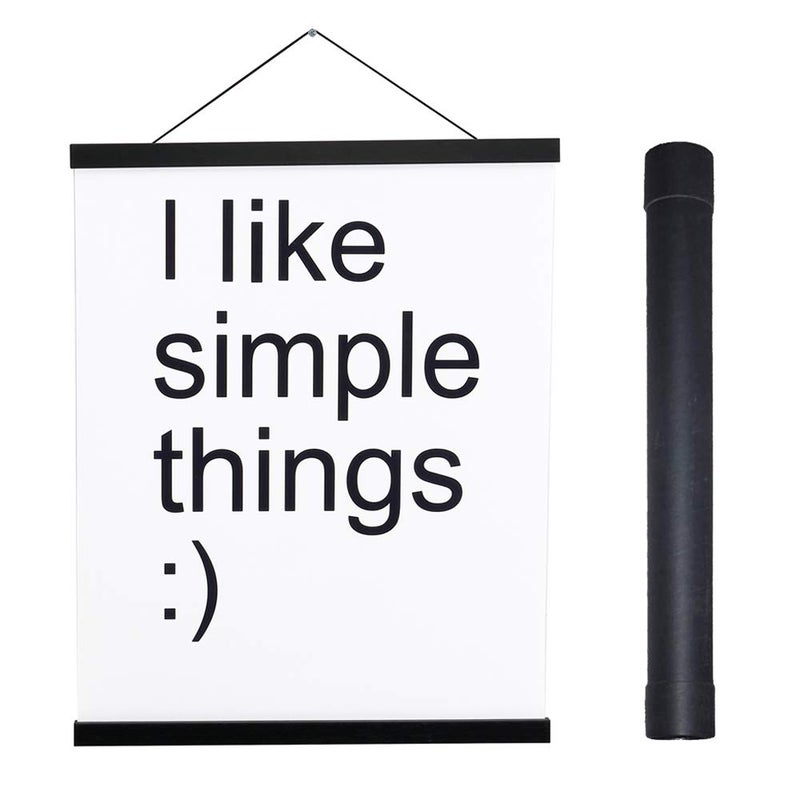 Artmag Magnetic Poster Hanger Frame, 29x22 29x40 29x54 Light Wood Wooden Magnet Canvas Artwork Print Poster Hangers Frames Hanging Kit (Black, 29") - Image 1